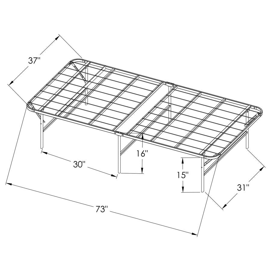 Mabel Metal Twin Mattress Support Platform Bed Black